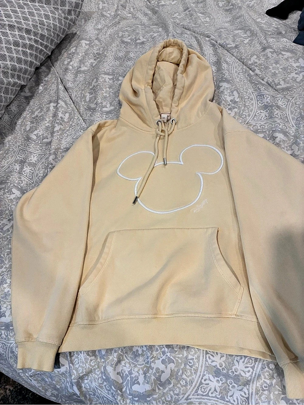 H&M Disney Mickey Mouse Hoodie Yellow Large